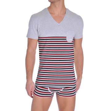 Diesel V-Shirt Michael Zwart-Wit-Rood OP=OP!