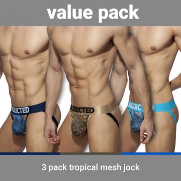 Addicted 3 Pack Tropical Mesh Jock