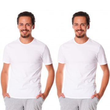 Dim 2-Pack T-Shirts Ronde Hals-Wit