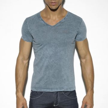 ES Collection Basic Dye V-Neck T-Shirt Sky Blue