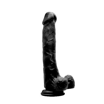 RealRock Realistic Cock 27 CM met scrotum Zwart