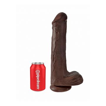 King Cock Dildo met Balzak 13 Inch - Bruin*