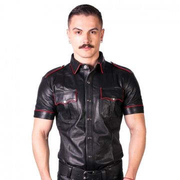 Prowler RED Slim Fit Police Shirt Black/Red