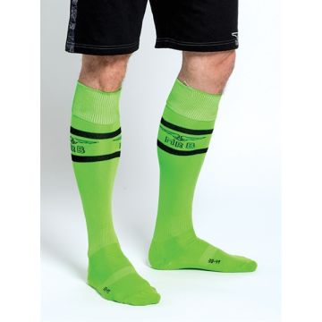 Mister B URBAN Football Socks with Pocket Neon Green