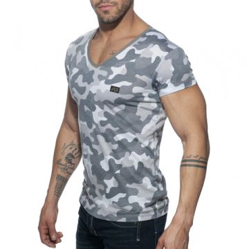 Addicted Washed Camo T-Shirt - Charcoal