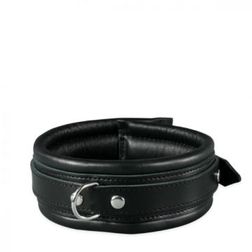 Zwarte Halsband 5 cm - Kiotos Leather*