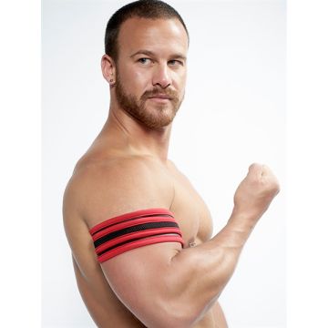 Mister B Neoprene Biceps Band Zwart Rood