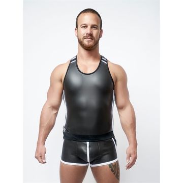 Mister B Neoprene Tank Top Zwart Wit