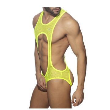 Addicted Sexy Mesh Singlet - Geel