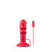 Rode Siliconen Buttplug met Zuignap - Vibrerend